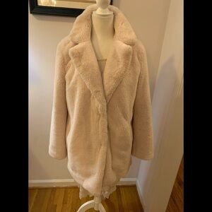 Forever 21 Faux fur light pink coat, size M
